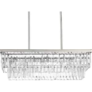 Glimmer Collection 4-Light Silver Ridge Luxe LinearChandelier Light