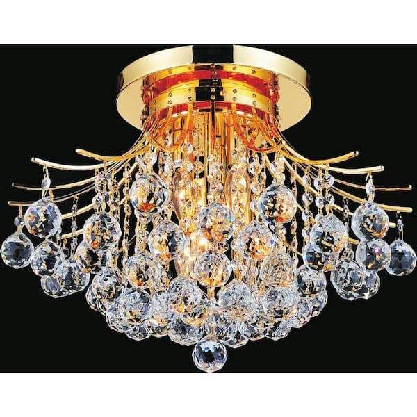 CWI Lighting Princess 6 Light Flush Mount With Gold Finish