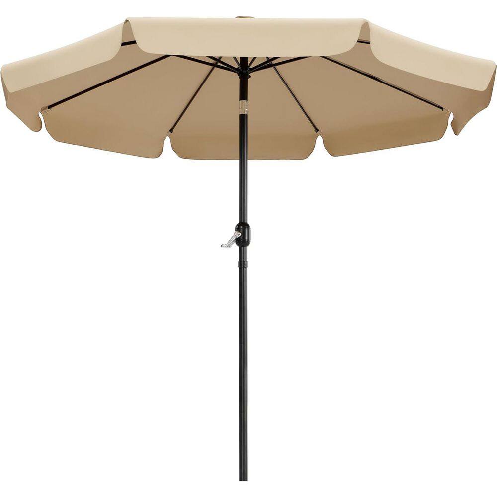 9 ft. Iron Market Tilt Patio Umbrella in Tan