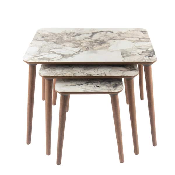 CONTEXT Modern Living Room Bedroom Office Nesting Table Set of 3 - Efes