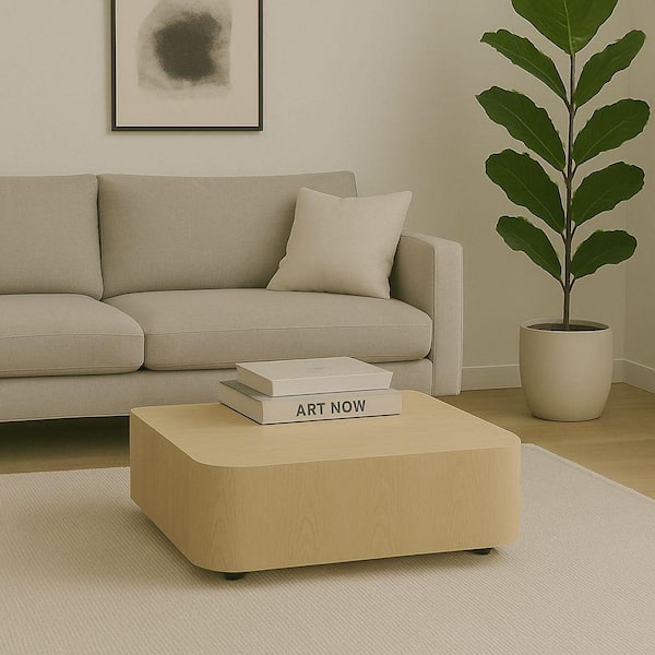 MR MODREST Teller Modern 36 in. Cream Square Wood Coffee Table
