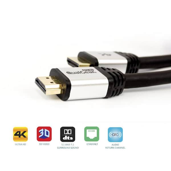 Arashigaoka uitvoeren Ontslag nemen QualGear High Speed Long HDMI 2.0 Cable with Ethernet, 25 ft.  QG-CBL-HD20-25FT - The Home Depot