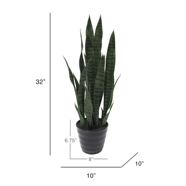 LIVING LUXURY 32 in. Sansevieria Artificial Snake Plant in Pot 60379-GR