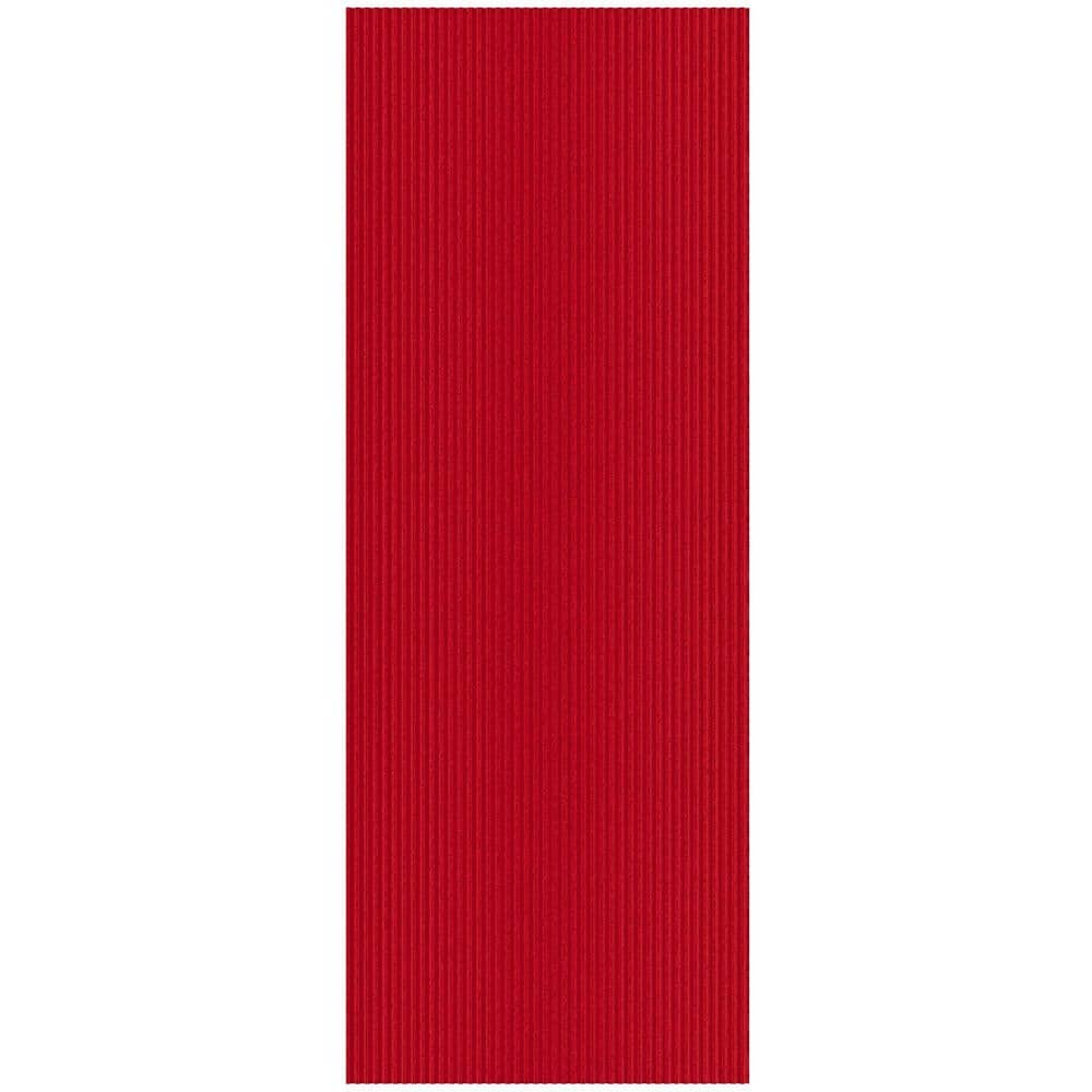 Lifesaver Scrape Rib Non-Slip Custom Cut Long Hallway Runner Rug, 3 ft.11 in. x 28 ft., Red, Polyester Garage Flooring price history on PriceWatchPro