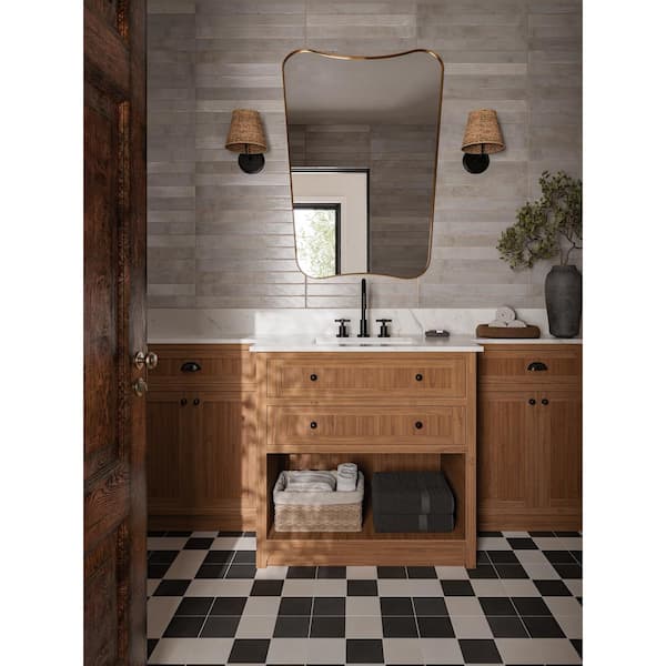 Celine Square 4 in. x 4 in. Matte Black Porcelain Floor and Wall Tile (5.38 sq. ft. /Case)