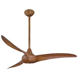 Wave 52 in. Indoor Distressed Koa Ceiling Fan with Remote Control