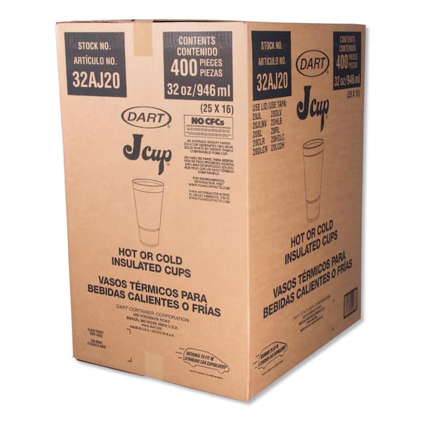 Dart Horizon 32 oz. Teal Foam Travel Cup - 500/Case