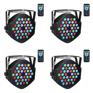 RGB 7 Channel Stage Lighting, LED Par Light with Remote for DJ KTV Disco Party - 4 Pack