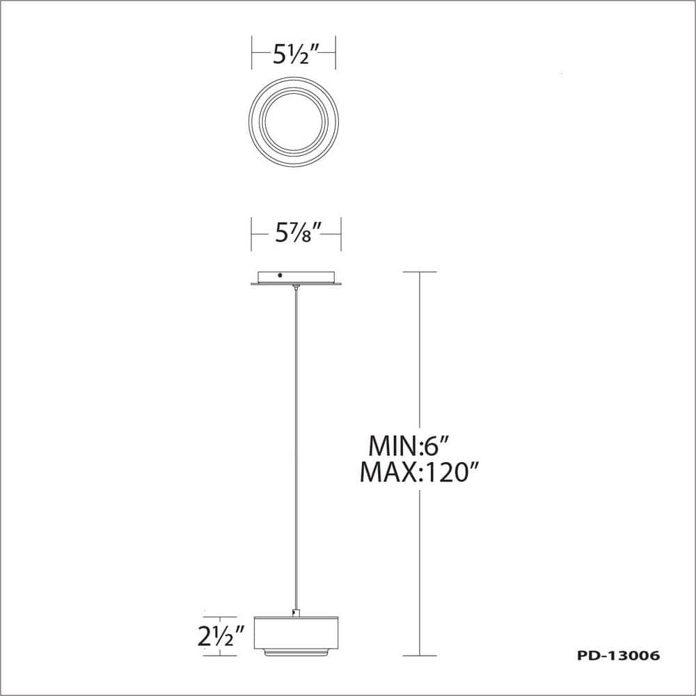 Ohm Sleek Black Glass LED Drum Pendant, Energy Star, Indoor/Outdoor