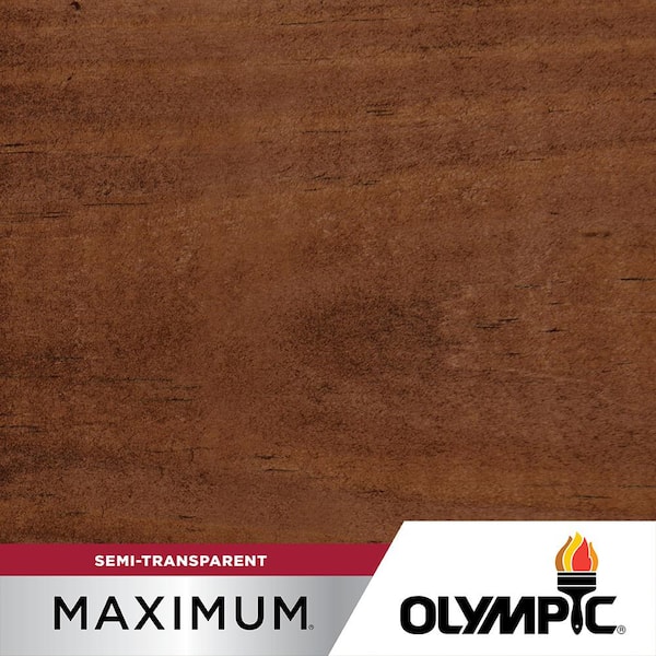 Olympic Maximum 5 gal. ST-2011 Dark Mahogany Semi-Transparent Exterior Stain and Sealer in One Low VOC