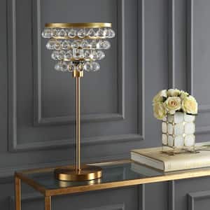 Buckingham 25 in. Brass Gold/Clear Crystal/Metal Table Lamp