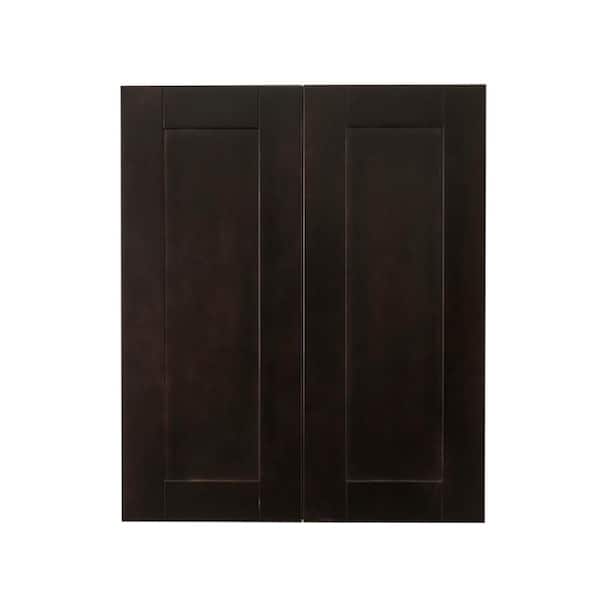 LIFEART CABINETRY Anchester Assembled 24 in. x 36 in. x 12 in. Wall Cabinet with 2 Doors 2 Shelves in Dark Espresso