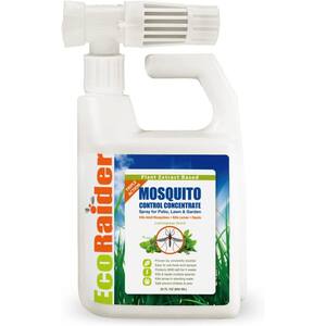 Mosquito Hose Spray Concentrate by EcoRaider 32OZ, Triple-Action, Pleasant Scent, Plant-Based Child/Pet Safe