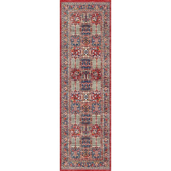 Nourison Fulton Red 2 ft. x 8 ft. Vintage Persian Traditional Kitchen Runner Area Rug