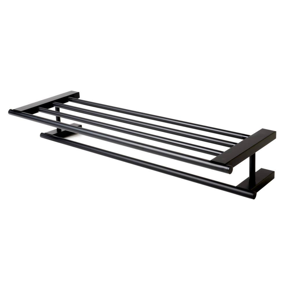 Black Matte Stainless Steel Wall Mounted Towel Rack