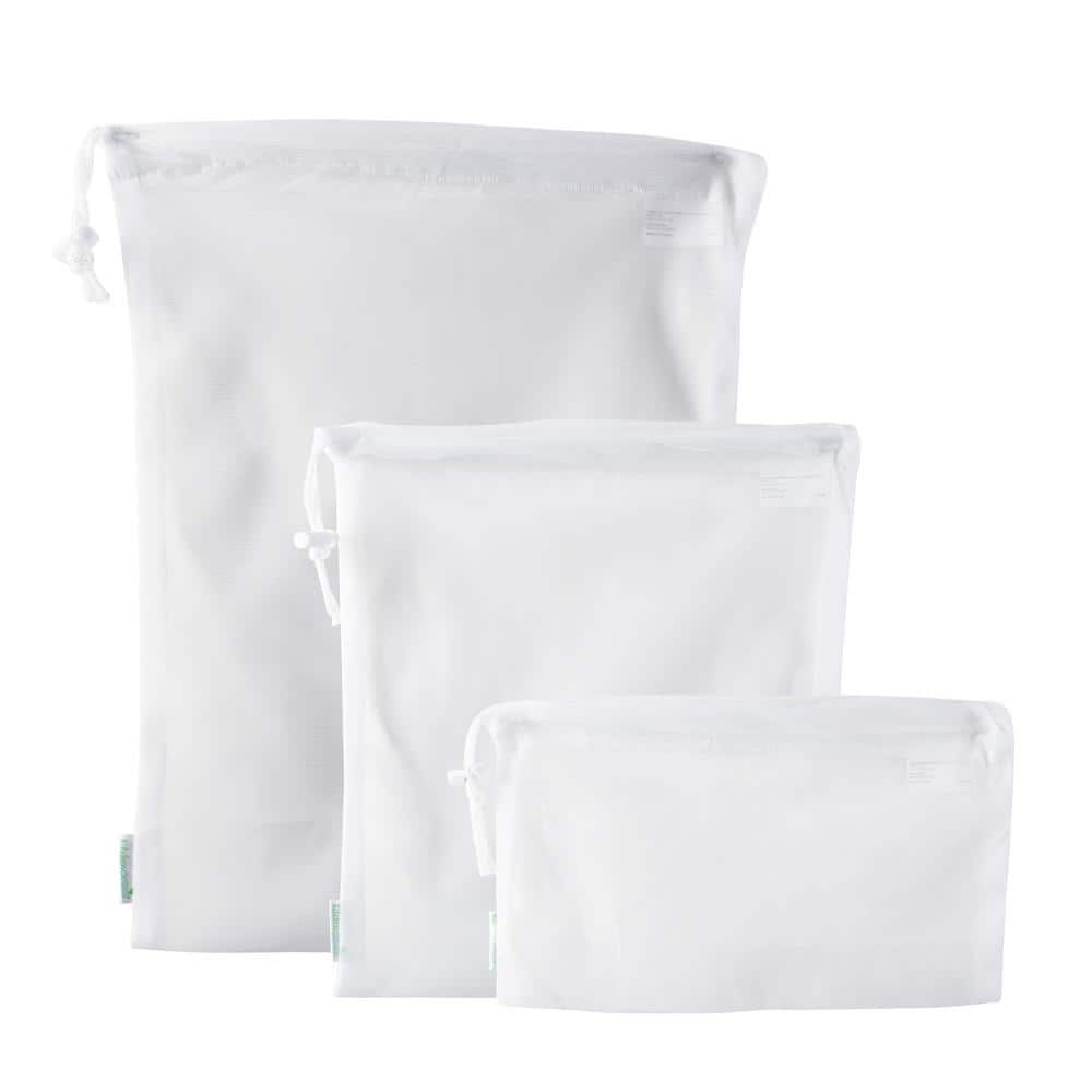 Kitchen Details White Sanitized Eco Reusable Mesh Produce Bags (3-Pack ...