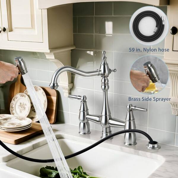 BRANCHIC 4点セット Central Brass Two Handle Cast Brass Bar/Laundry Faucet