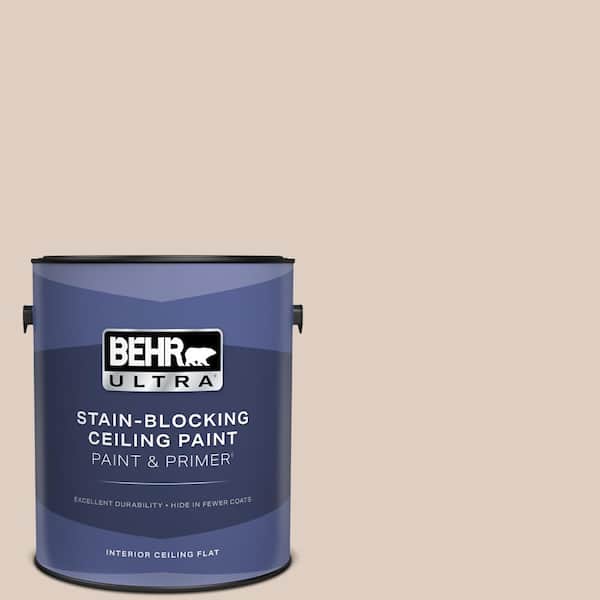 1 gal. #PPL-77 Cocoa Parfait Ceiling Flat Interior Paint with Primer