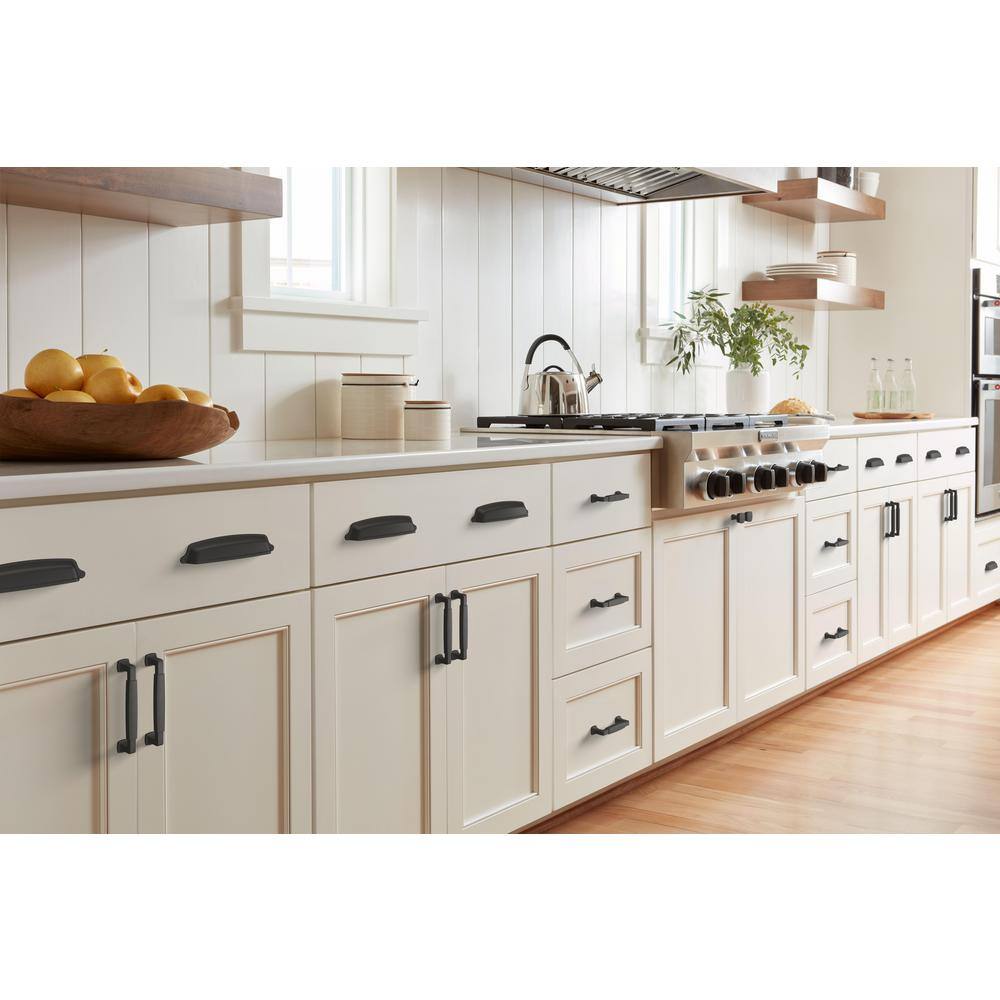 Matte Black 3-3/4" Zinc Cabinet Drawer Pull
