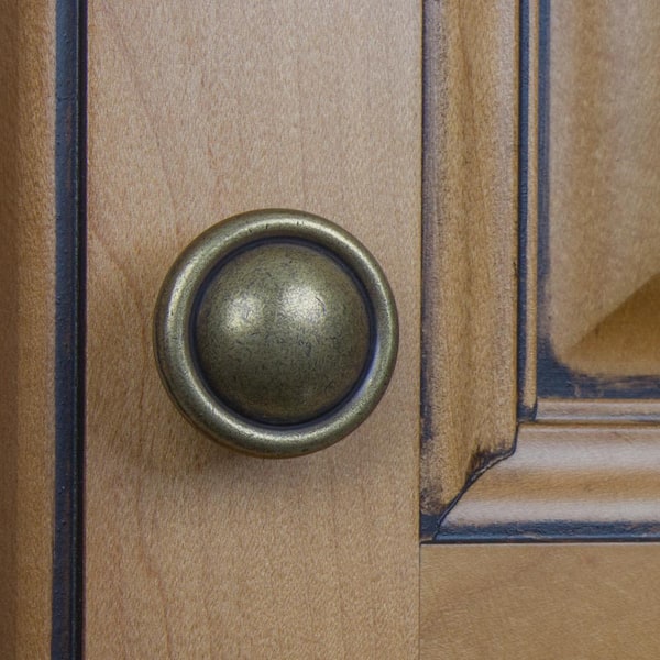 1-1/8 in. Dia Antique Brass Round Ring Cabinet Knob (10-Pack)