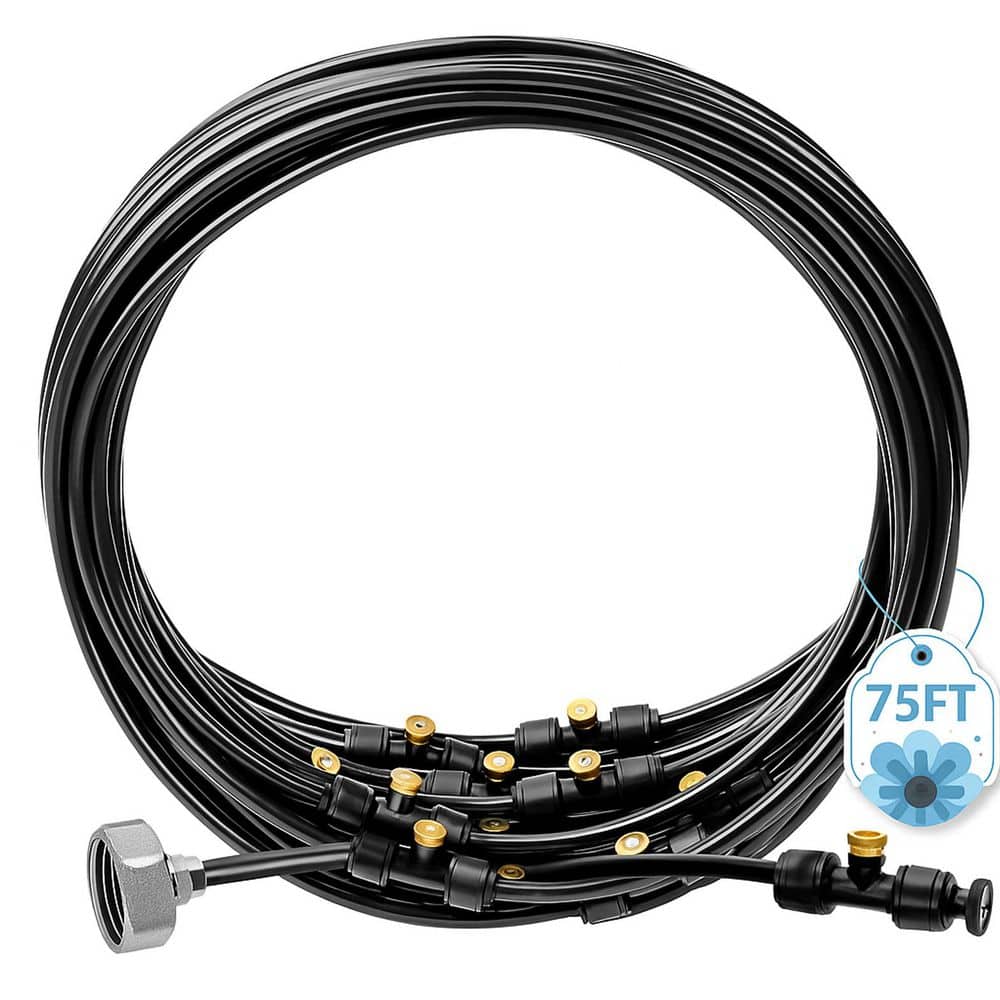 Justincity 75 ft. Outdoor Patio Misting Cooling System Fine Mist 23 ...