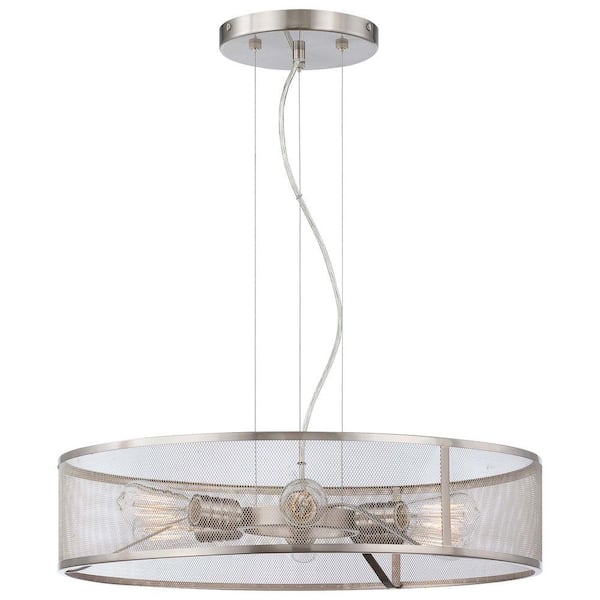 Minka Lavery Downtown Edison 6-Light Brushed Nickel Pendant Light