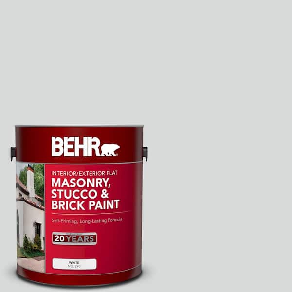 BEHR 1 gal. #N460-1 Evening White Flat Interior/Exterior Masonry, Stucco and Brick Paint