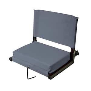 Large Canvas Stadium Chair in Gray with 3 in. Foam Padded Seat