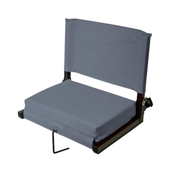 American Furniture Classics Large Canvas Stadium Chair in Gray with 3 in. Foam Padded Seat