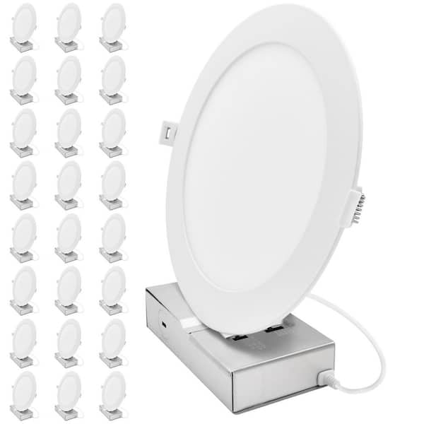 8 In. Integrated LED Recessed Light with JBox, 5CCT, 13W-18W, Up to 1500LM, CRI90 Dimmable 120-277V IC Rated ETL 24 Pack