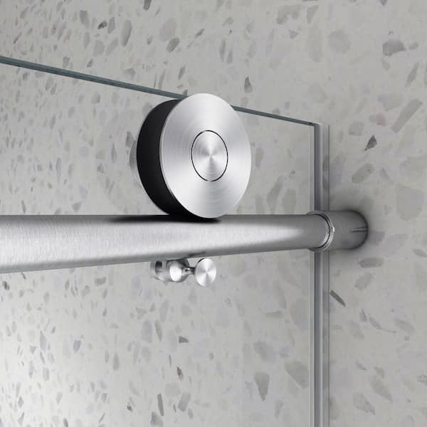 CASAINC 60 in. W x 76 in. H Frameless Shower Door Stainless Steel in Brushed Nickel with Adjustable Soft Closing Function