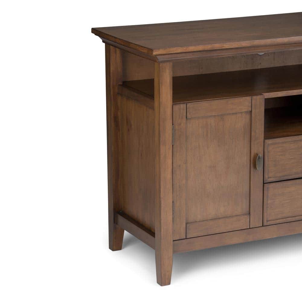 Rustic Natural Aged Brown Pine Wood 54" TV Cabinet