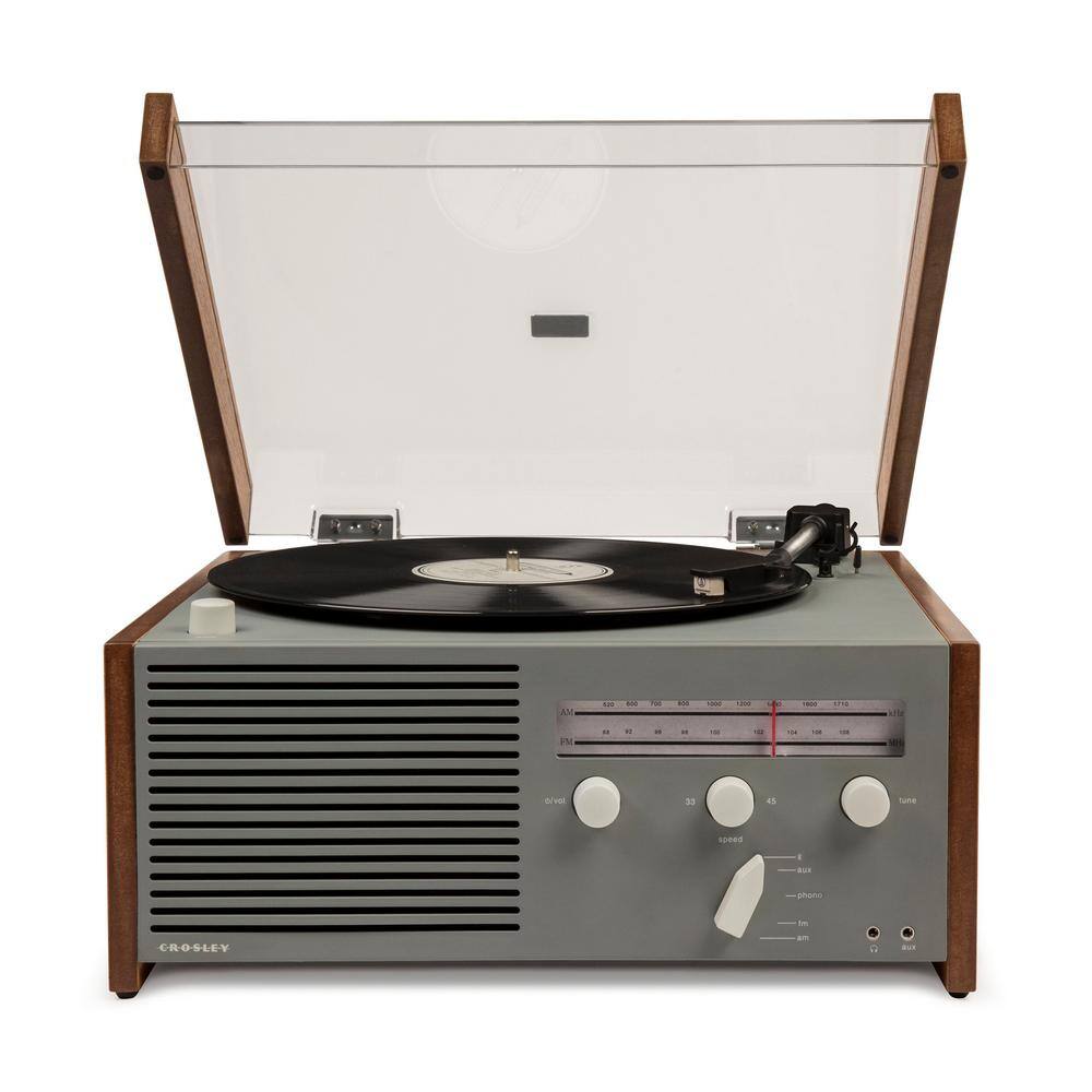 Crosley Otto 4 In 1 Turntable In Gray Cr6033a Gy The Home Depot