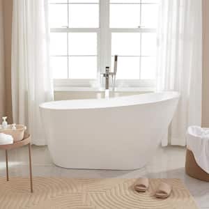 Bourges 55 in. Acrylic Flatbottom Bathtub in White/Matte Black