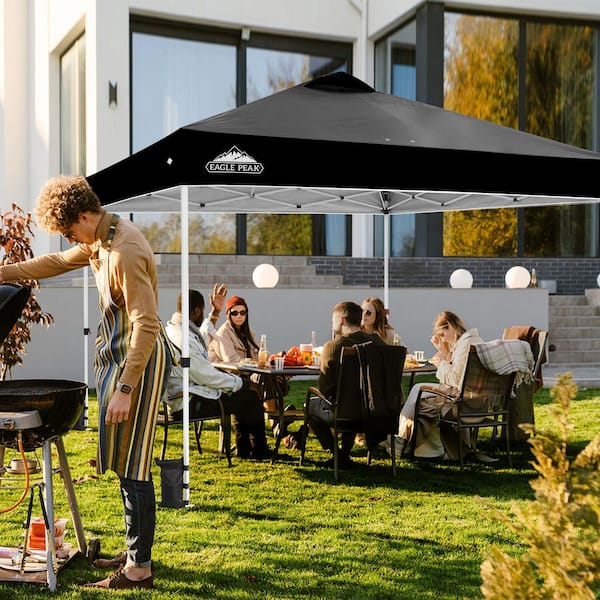 EAGLE PEAK 12 ft. x 12 ft. Straight Leg Pop-Up Canopy with 4-Sand Bags