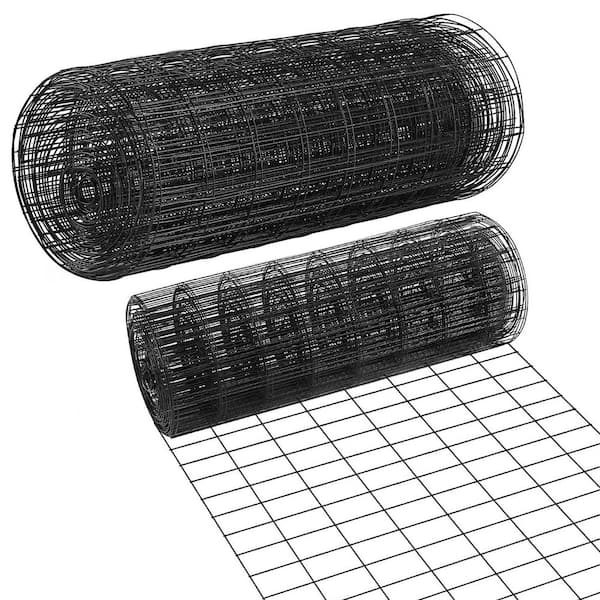 24 in. x 50 ft. 16-Gauge 2x3 in. Black Vinyl Coated Hardware Cloth Welded Wire Fence Improvement and Chicken Coop