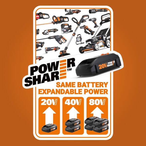 Reviews for Worx Power Share 20 in. 40 Volt Li ION Battery 5.0Ah