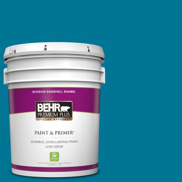 BEHR PREMIUM PLUS 5 gal. #S-G-520 Blue Luxury Eggshell Enamel Low Odor Interior Paint & Primer