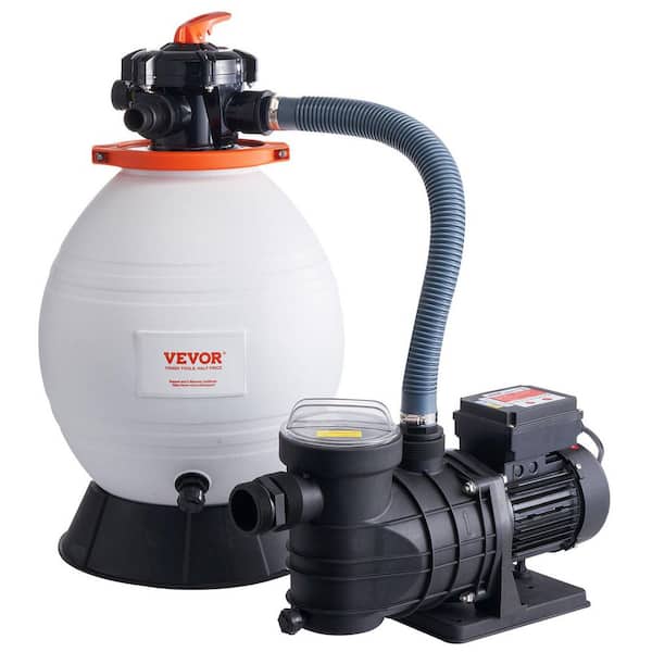Sand Filter Pump for Above Ground Pools, 16 in., 3500 GPH, 1 HP Swimming Pool Pumps System & Filters Combo Set