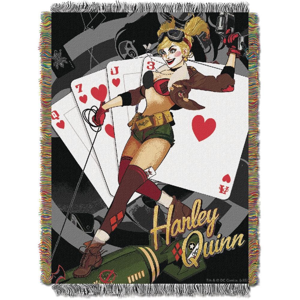 THE NORTHWEST GROUP Harley Quinn, Queen Clown Woven Tapestry Throw