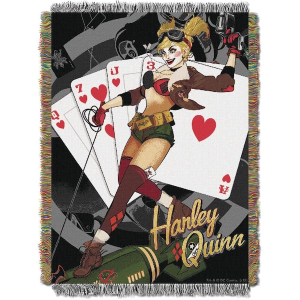THE NORTHWEST GROUP Harley Quinn, Queen Clown Woven Tapestry Throw Blanket