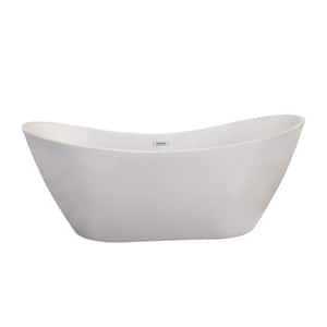 Alana 70 in. Acrylic Flatbottom Non-Whirlpool Soaking Bathtub in White
