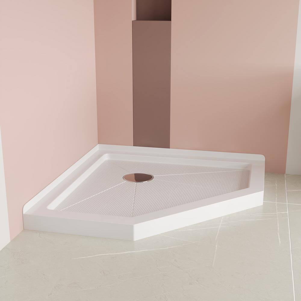 White 36" x 36" Neo-Angle Acrylic Shower Base