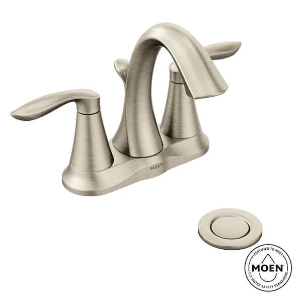 Eva 4 in. Centerset 2-Handle High-Arc Bathroom Faucet in Brushed Nickel