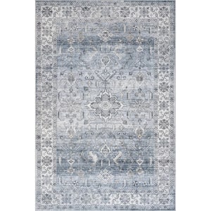 Britt Persian Spill-Proof Machine Washable Blue 4 ft. x 6 ft. Area Rug