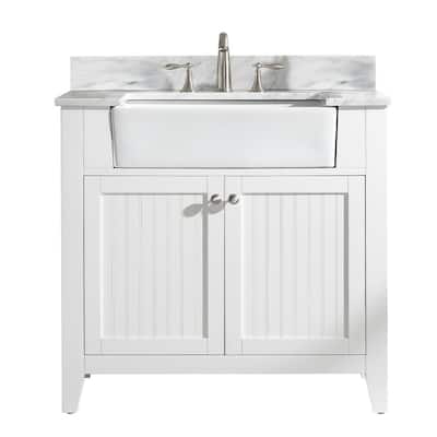 Farmhouse A Front Bathroom Vanities With Tops The Home Depot Farmhouse A Front Bathroom, Farm Sink Bathroom