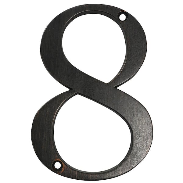 Everbilt 4 in. Aged Bronze Flush Mount House Number 8