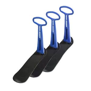 Fold-Up Snow Ski Scooter with Grip Handle Snow Sled for Winter Use in Blue Color (Set of 3-Piece)