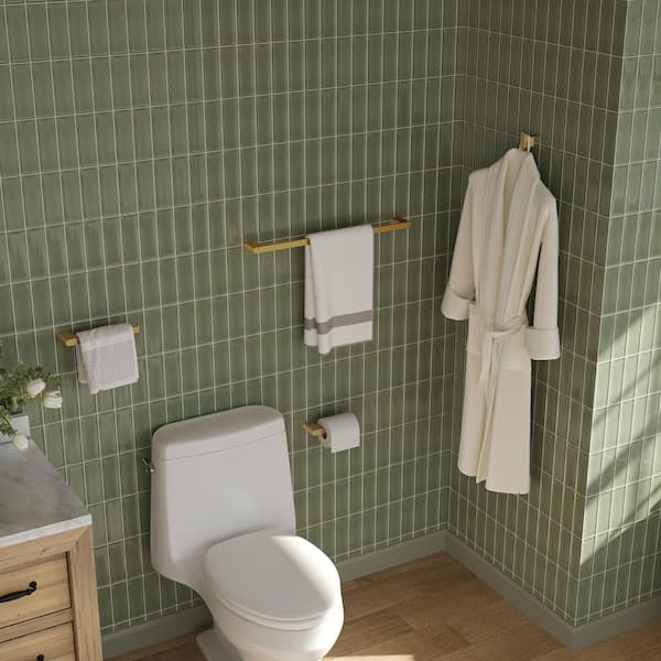 24 in. Wall Mounted Double Towel Bar in Brushed Gold