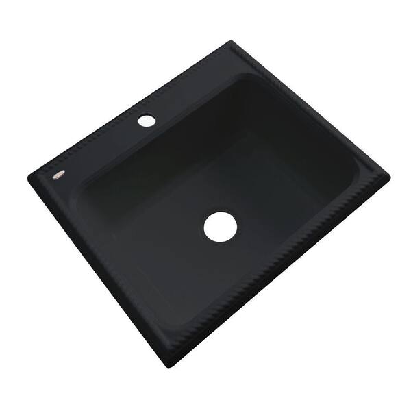 Thermocast Wentworth Drop-In Acrylic 25 in. 1-Hole Single Bowl Kitchen Sink in Black